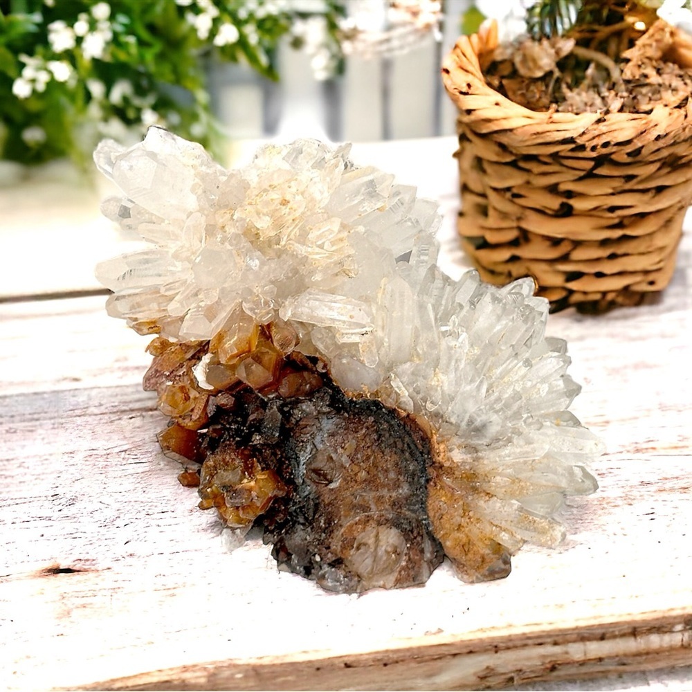 OOAK Large Fairy House Hand Carved Natural Quartz Crystal Geode